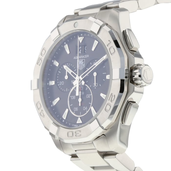 Tag Heuer Aquaracer Chronograph Black Dial Silver Steel Strap Watch for Men - CAY1110.BA0927