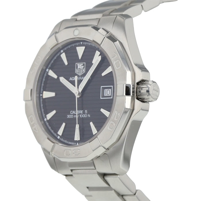 Tag Heuer Aquaracer Automatic Black Dial Silver Steel Strap Watch for Men - WAY2110.BA0928
