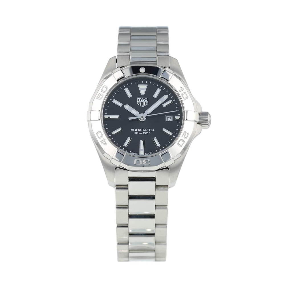 Tag Heuer Aquaracer Quartz Black Dial Silver Steel Strap Watch for Women - WBD1410.BA0741