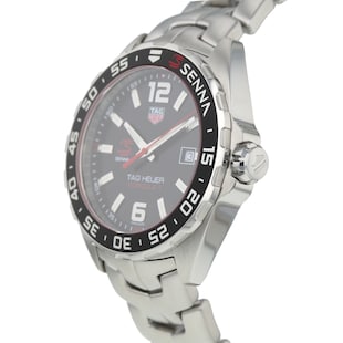 Tag Heuer Formula 1 Senna Limited Edition Black Dial Silver Steel Strap Watch for Men - WAZ1012.BA0883