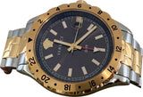 Versace Hellenyium GMT Black Dial Two Tone Steel Strap Watch for Men - V11040015
