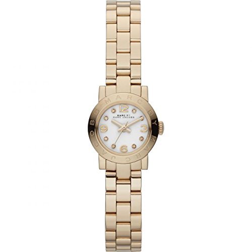 Marc Jacobs Amy Dinky White Dial Gold Steel Strap Watch for Women - MBM3226