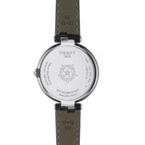 Tissot T Lady Flamingo Mother of Pearl White Dial Black Leather Strap Watch for Women - T094.210.16.111.00
