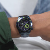 Guess Axle Multifunction Navy Blue Dial Blue Steel Strap Watch For Men - GW0488G4