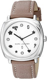 Marc Jacobs Mandy Silver Dial Brown Leather Strap Watch for Women - MJ1563