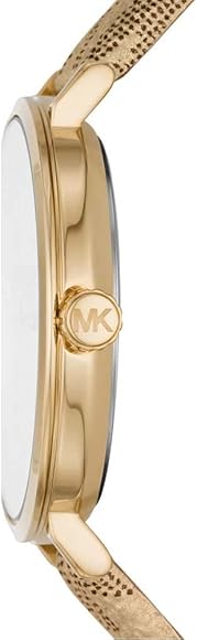 Michael Kors Addyson Quartz Gold Dial Gold Leather Strap Watch for Women - MK2952