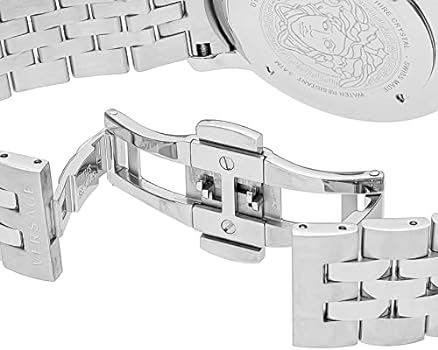 Versace V-Urban Light Blue Dial Silver Steel Strap Watch for Men - VELQ00419