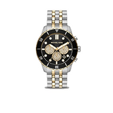 Michael Kors Cunningham Chronograph Black Dial Two Tone Steel Strap Watch For Men - MK8964