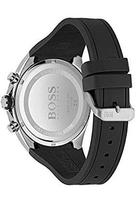 Hugo Boss Distinct Black Dial Black Rubber Strap Watch for Men - 1513855