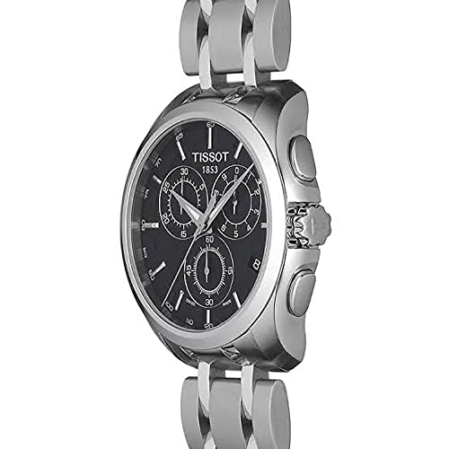 Tissot Couturier Chronograph Black Dial Silver Steel Strap Watch For Men - T035.617.11.051.00