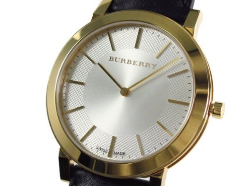 Burberry The City Gold Dial Black Leather Strap Watch for Men - BU2353