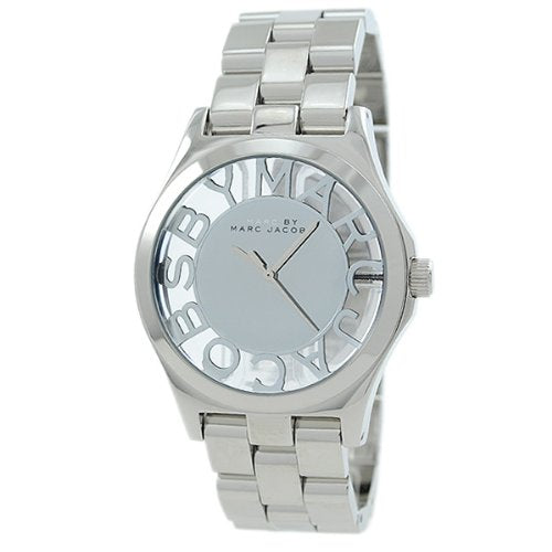 Marc Jacobs Henry Transparent Silver Dial Silver Steel Strap Watch for Women - MBM3205
