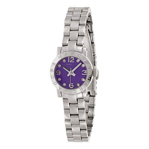 Marc Jacobs Amy Purple Dial Silver Steel Strap Watch for Women - MBM3228