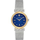 Versace Meander Blue Dial Silver Mesh Bracelet Watch for Women - VELW00520