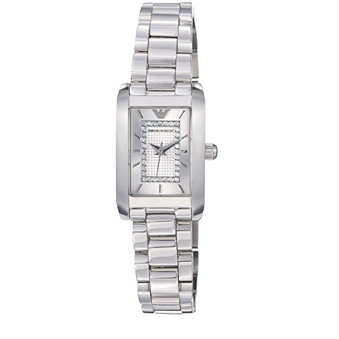 Emporio Armani Classic Diamonds Silver Dial Silver Steel Strap Watch For Women - AR3170