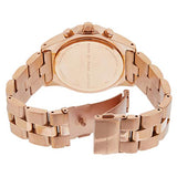 Marc Jacobs Blade Chronograph White Dial Rose Gold Steel Strap Watch for Women - MBM3082