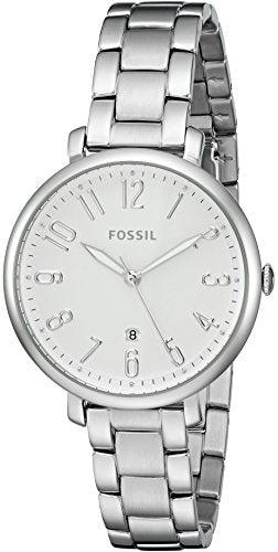 Fossil Jacqueline White Dial Silver Steel Strap Watch for Women - ES3969