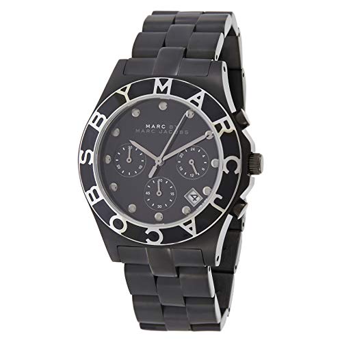 Marc Jacobs Blade Chronograph Black Dial Black Steel Strap Watch for Women - MBM3083