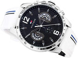 Tommy Hilfiger Multifunction Black Dial White Rubber Strap Watch for Men - 1791475