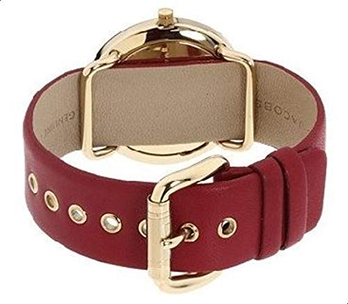 Marc Jacobs Amy Red Dial Burgundy Leather Strap Watch for Women - MBM1152
