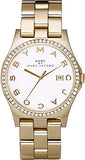 Marc Jacobs Henry Diamonds White Dial Gold Steel Strap Watch for Women - MBM3045