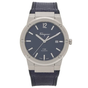 Salvatore Ferragamo F-80 Classic Blue Dial Blue Leather Strap Watch for Men - SFDT00719