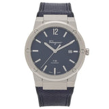 Salvatore Ferragamo F-80 Classic Blue Dial Blue Leather Strap Watch for Men - SFDT00719