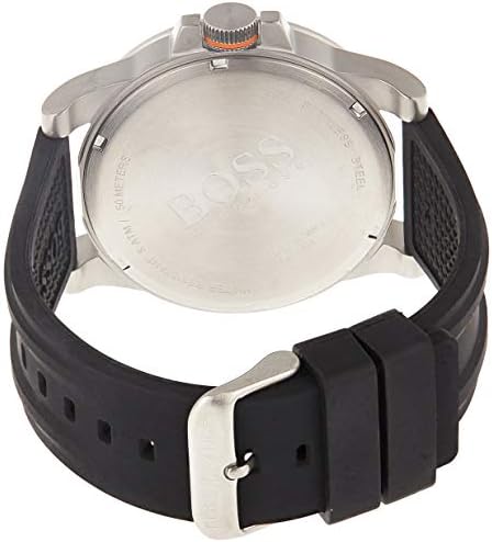 Hugo Boss Detroit Sport Quartz Black Dial Black Rubber Strap Watch for Men - 1550006