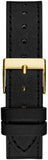 Guess Fame Quartz Gold Dial Black Leather Strap Watch For Women - GW0548L3