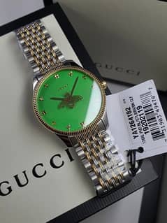 Gucci G Timeless Quartz Green Dial Two Tone Steel Strap Watch For Men - YA1264182