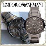 Emporio Armani Classic Chronograph Grey Dial Grey Steel Strap Watch For Men - AR2454