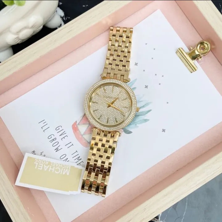 Michael Kors Darci Gold Dial Gold Steel Strap Watch for Women - MK3438