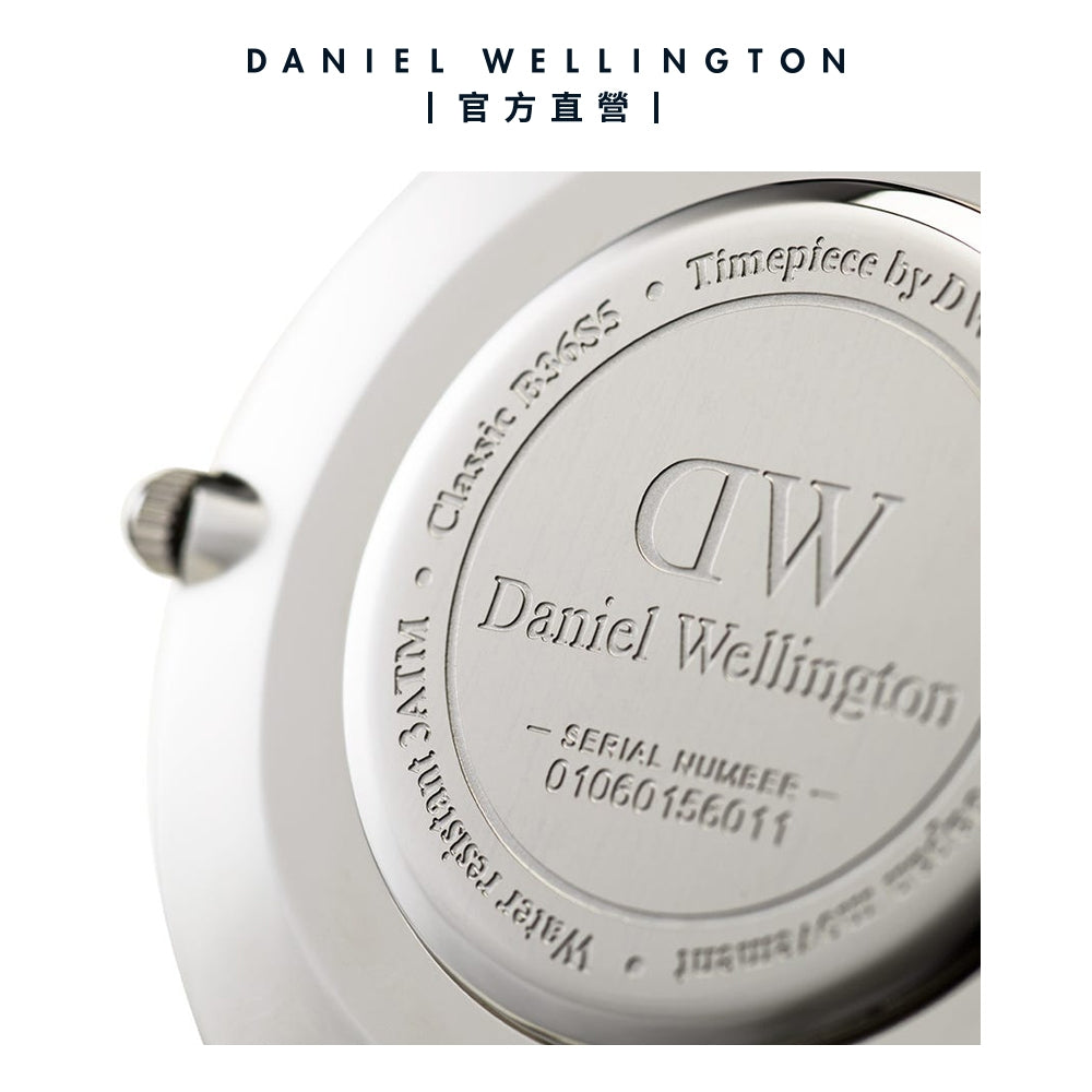 Daniel Wellington Classic York White Dial Black Leather Strap Watch For Men - DW00100025
