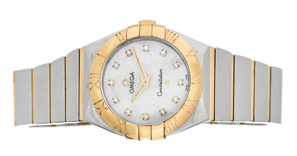 Omega Constellation Manhattan Mother of Pearl Dial Two Tone Steel Strap Watch for Women - 131.20.28.60.55.002