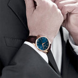 Tissot T Classic Tradition Blue Dial Brown Leather Strap Watch For Men - T063.610.36.047.00