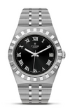 Tudor Royal Automatic Black Dial Silver Steel Strap Watch for Men - M28600-0003
