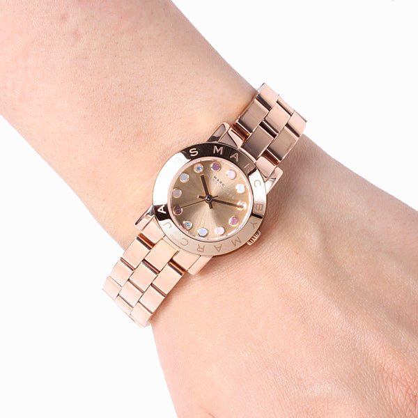 Marc Jacobs Amy Rose Gold Dial Rose Gold Steel Strap Watch for Women - MBM3219