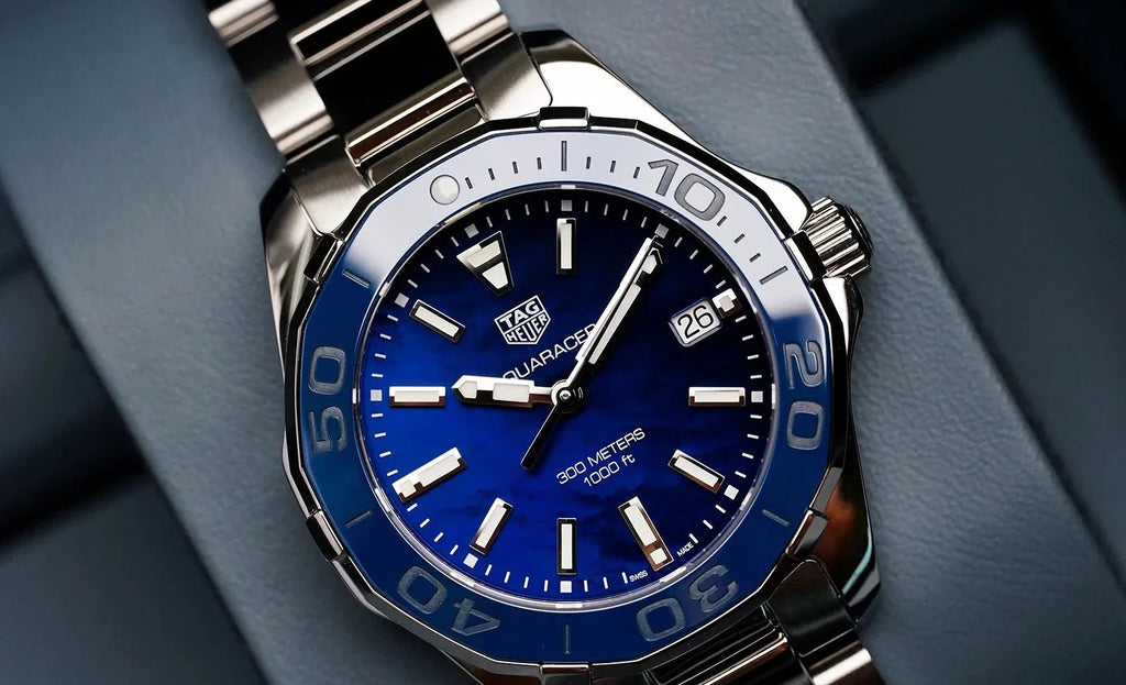 Tag Heuer Aquaracer Blue Dial Silver Steel Strap Watch for Women - WAY131S.BA0748