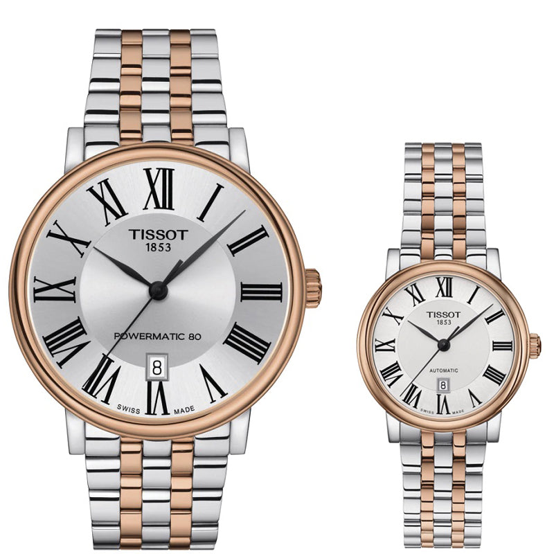 Tissot Carson Premium Powermatic 80 Silver Dial Two Tone Steel Strap Watch For Men - T122.407.22.033.00