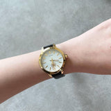 Tory Burch Collins White Dial Black Leather Strap Watch for Women - TBW1205