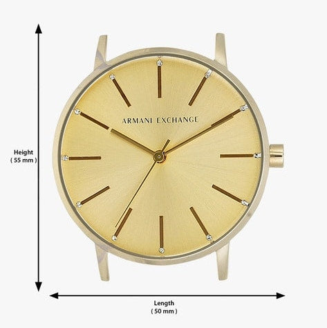 Armani Exchange Lola Analog Gold Dial Gold Mesh Strap Watch For Women - AX5536