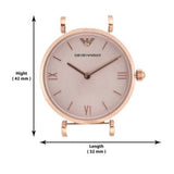 Emporio Armani Classic Quartz Pink Dial Brown Leather Strap Watch For Women - AR1911