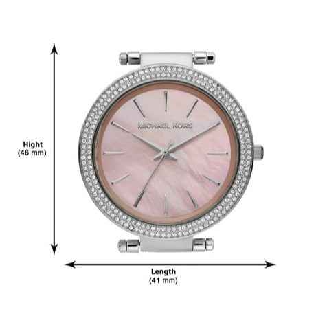 Michael Kors Darci Analog Pink Dial Silver Mesh Bracelet Watch For Women - MK4518