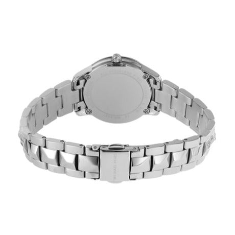 Michael Kors Runway Mercer Quartz Mother of Pearl Blue Dial Silver Steel Strap Watch For Women - MK6857