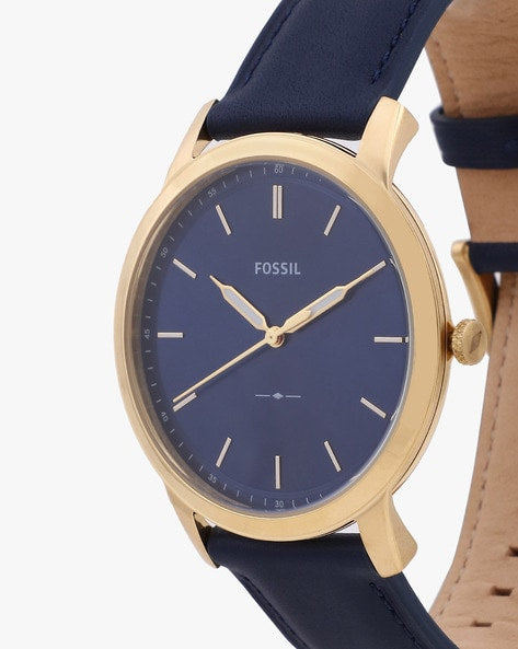 Fossil The Minimalist 3H Analog Blue Dial Blue Leather Strap Watch for Men - FS5789