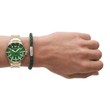 Emporio Armani Diver Chronograph Green Dial Two Tone Steel Strap Watch For Men - AR80063