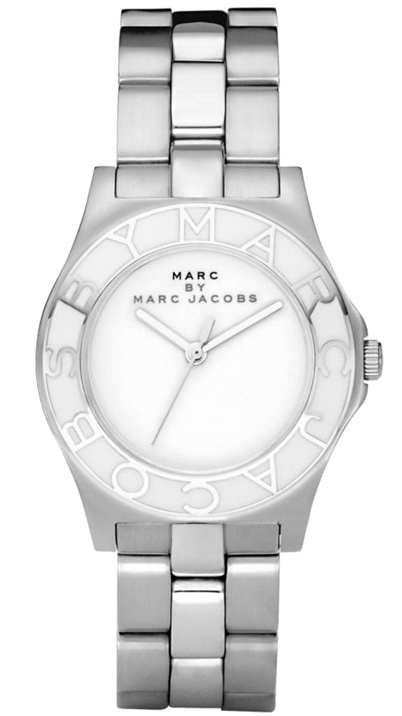Marc Jacobs Blade White Dial Silver Steel Strap Watch for Women - MBM3048