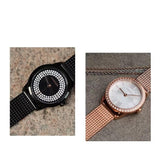 Calvin Klein Minimal Diamonds Black Dial Black Mesh Bracelet Watch for Women - K3M2342R