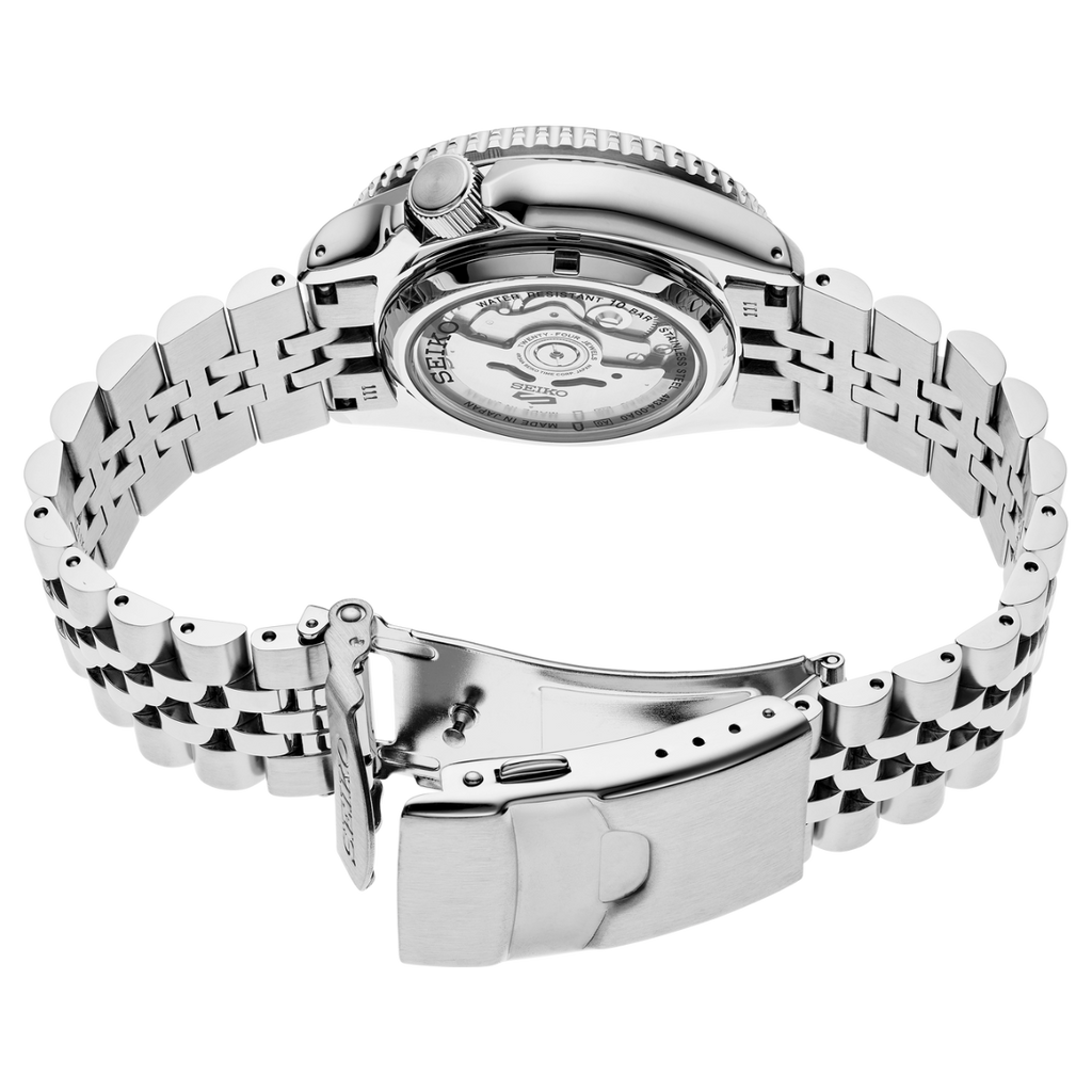 Seiko 5 Sports SKX GMT Automatic Green Dial Silver Steel Strap Watch For Men - SSK035K1