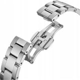 Daniel Wellington Iconic Pink Dial Silver Steel Strap Watch For Women - DW00100329